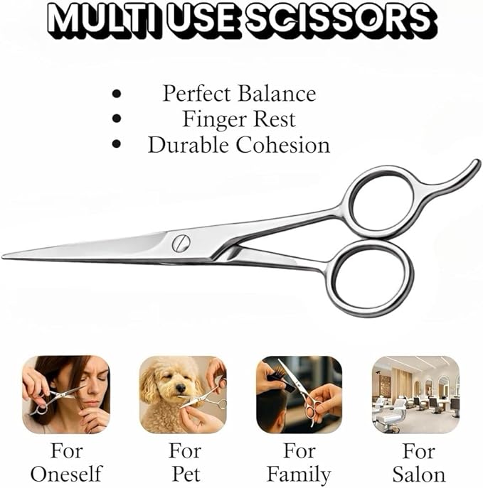 UM Supplies Scissors 6.5 | Premium Barber Shears For Hair Cutting | Multiple Purpose Cutting Scissors | Haircut Scissors For Salon I Women | Mens | kids I Pets