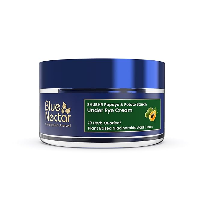 Shubhr Under Eye Cream for Dark Circles with Papaya, Potato Starch & Niacinamide | Best Under Eye Cream for Men | Eye Cream for Dark Circles & Wrinkles (18 Herbs,15g)