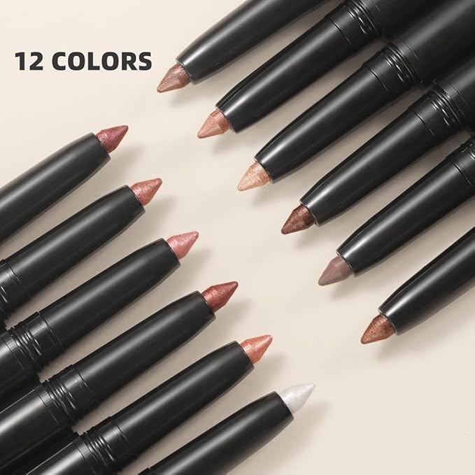 YOUNG VISION Eyeshadow Stick, Shimmer and Matte Cream Eye Shadow Brightener Sticks Eyeliner Pencil Crayon, Waterproof Long Lasting Eye Highlighter Stick Makeup,0.056 Oz(#3-Desert) (02)