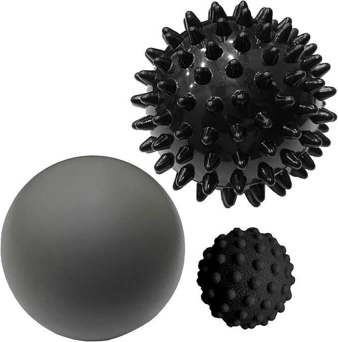 3PCS Firm Massage Lacrosse Balls for Myofascial Release, Muscle Knots, Trigger Point Therapy, Yoga Deep Tissue Massage, Pain Relieve from Plantar Fasciitis, Muscle Soreness Massager Ball