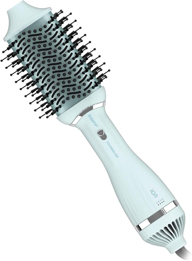 Taiff Blow Dryer Brush | 2 in 1 Hot Air Brush and Hair Dryer with Tourmaline and Ionic Technology | 1200W Fast Drying DC Motor | Removable Head | Hair Styling Tool for Smooth Frizz Free