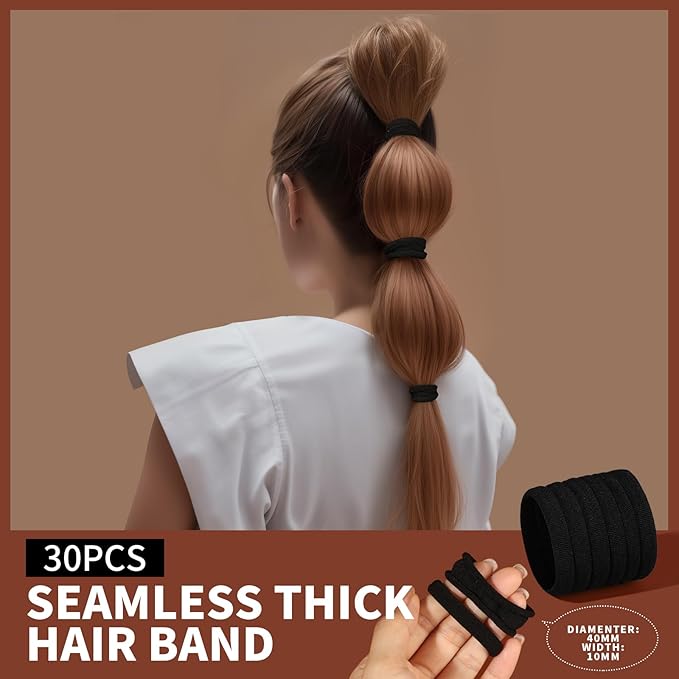 Teenitor Hair Accessories Kit for Woman Girls 500pcs Elastic Hair Bands 30pcs Ponytail Holders, Black Seamless Thick Hair Bands, 40pcs Bobby Pins Black Clear