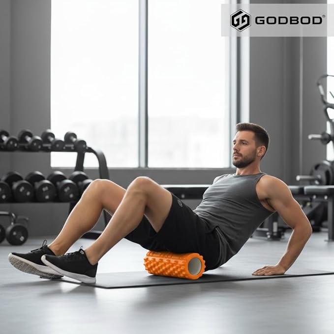 Strong Foam Roller - Deep Tissue Medium Density Muscle Massager with Myofascial Trigger Point Release, Back Massage Roller for Soreness and Mobility 13 x 5.5 Inch