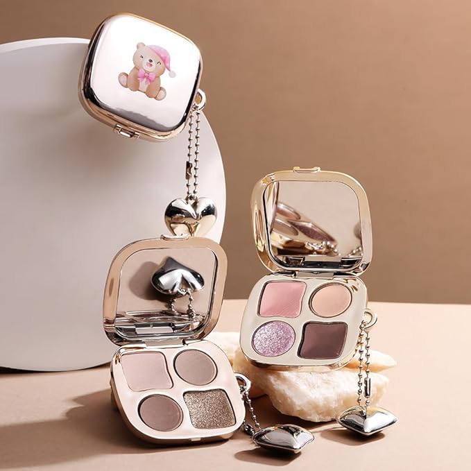 Professional Eyeshadow Palette, Nude Taupe and Brown Neutral Shades, Velvety Matte and Satin Shimmer Finishes, High Pigment Blendable Colors, Waterproof Long-Lasting Eye Palette, 05, 4 Colors