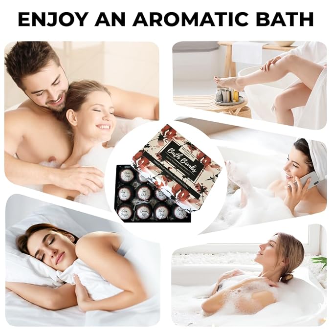 Valentines Bath Bombs for Women Relaxing with Inspirational Messages, 12 Natural and Organic BathBombs with Essential Oils & Skin Moisturizing Shea Butter. Gift for Wife, Girlfriend, Her