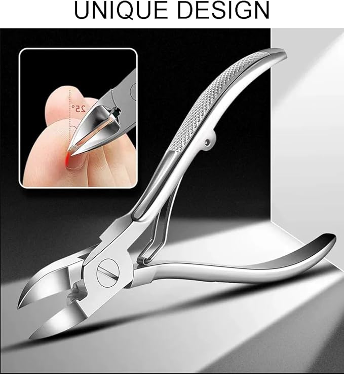 Podiatrist Nail Clippers, Professional Thick & Ingrown Toenail Clippers for Men & Seniors,Pedicure Clippers Toenail Cutters, Super Sharp Curved Blade Grooming Tool