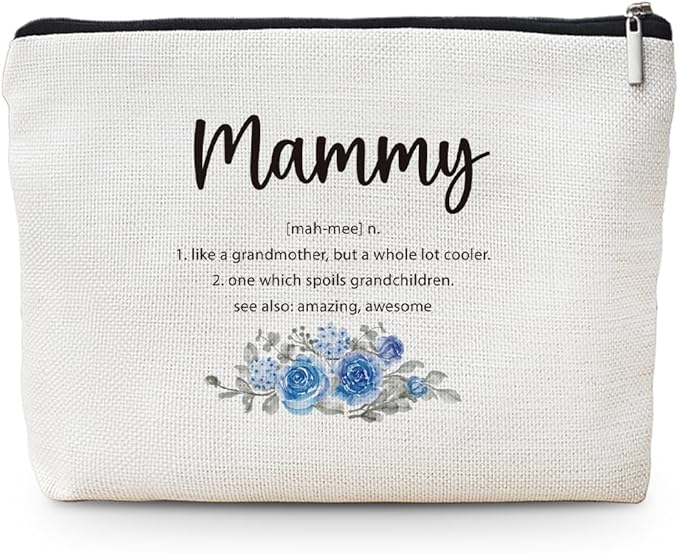 MOTERMATE Mammy Gifts Makeup Bag, Best Mammy Gifts for Christmas from Grandkids Cosmetic Bag for Women, Grandma Gift from Granddaughter Grandson Toiletry Bags Zipper Makeup Pouch