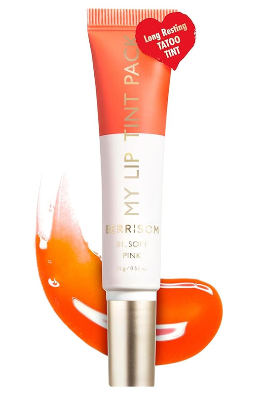 LIP My Tint Pack - Korean Lip Stain Peel Off Pack | Kiss-Proof Korean Lip Tint Long Lasting Lip Stain Marker | Waterproof Lip Stain Peel Off Lipstick (01. Soft Pink, 0.50 Fl Oz)