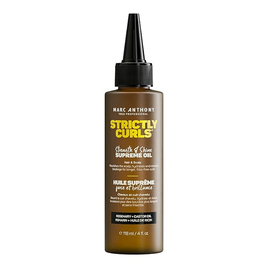 Marc Anthony Strengthening Scalp & Hair Oil for Curly Hair, Strictly Curls - Lightweight Hydrating Hair & Scalp Oil Adds Shine & Reduces Breakage for Long Lasting Curls - Non-Greasy & Reduces Frizz