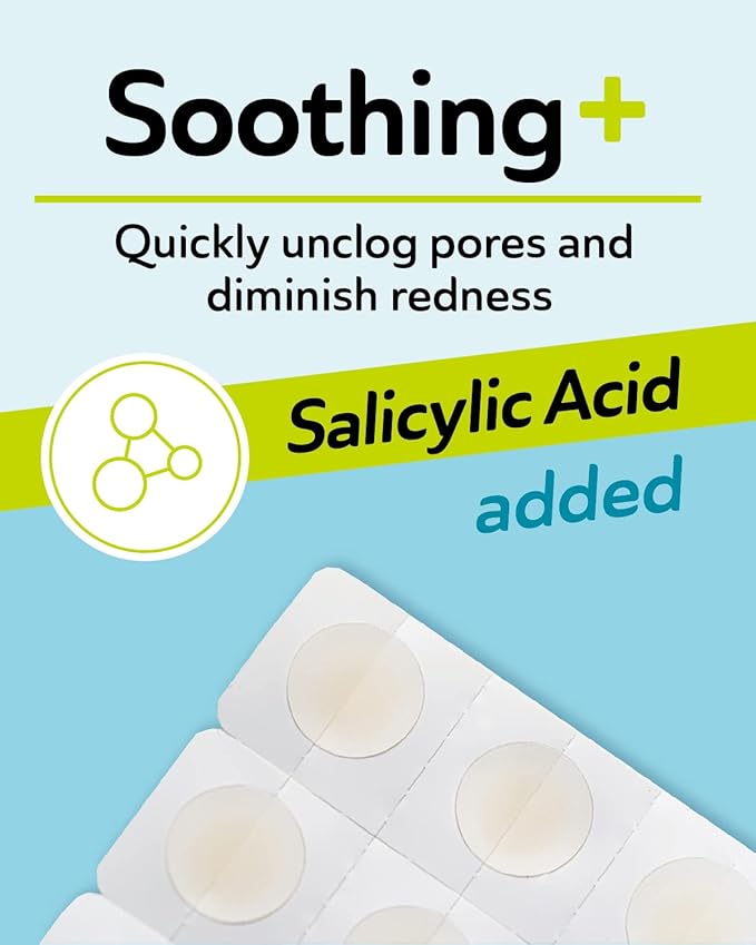 DERMA ANGEL Invisible Salicylic Acid Pimple Patches for Face - Redness Reducing Hydrocolloid Acne Patches, Clear Pimple & Zit Patches for Blind Pimples - 36 Count 2 Sizes Soothing Plus (Clear Patch)