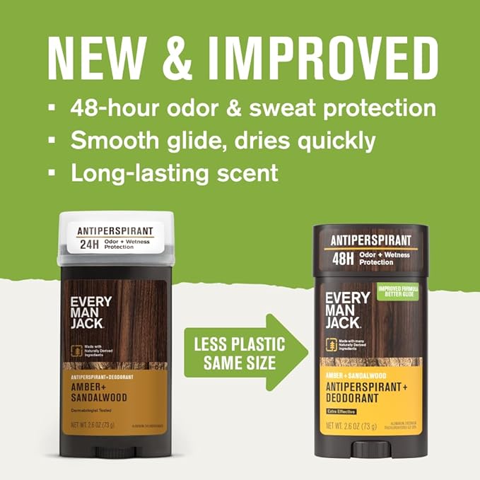 Every Man Jack Men’s Antiperspirant Deodorant Variety Pack – New & Improved Formula – Outdoor Inspired Scents - 48-Hour Odor & Sweat Defense– 2.6 oz (3 Pack)