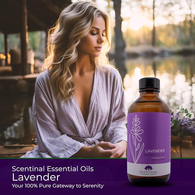 Scentinal Premium Essential Oil - 100% Pure, Natural & Authentic - Extra Large 4oz Bottle (120ml) with Eyedropper - Refreshing Aromatherapy Experience (4 oz / 120ml, Variety Pack)