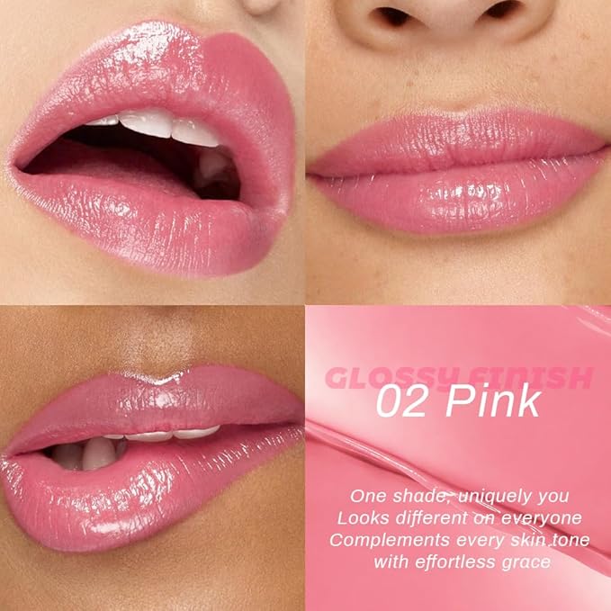 HHLTOH Honey Lipstick Tinted Lip Balm - Shine Moisturizing Lipstick for Women, Natural Nourishing Hydrating Lip Color Gloss Stain for Dry Lips, Tint Sheer Lightweight Makeup, Vegan - 2Pc Black & Pink