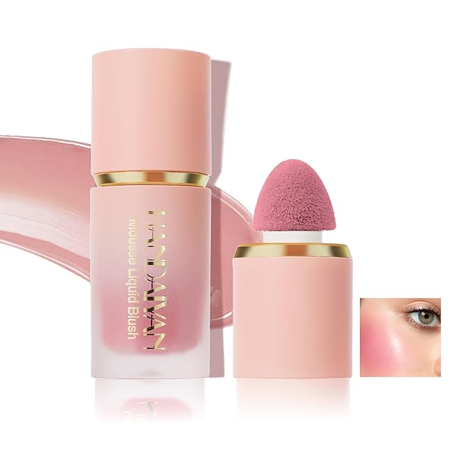 AKARY Mousse Liquid Blush, Soft Cream Makeup Blush, Tint(01#Love Cake)