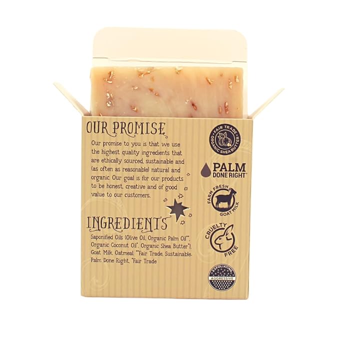 Varina Organic Unscented Oatmeal Bar Soap - Gentle Cleansing for Sensitive Skin, Unscented - 3 Pack