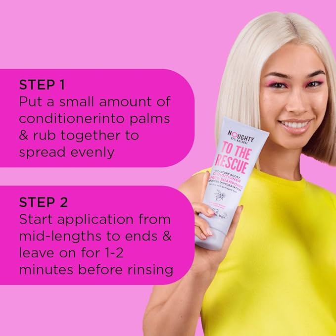 Noughty 97% Natural To The Rescue Moisture Boost Conditioner, to Gently Cleanse and Replenish Lost Moisture with Sweet Almond and Sunflower Seed, Sulfate Free Vegan Haircare 8.4fl.oz