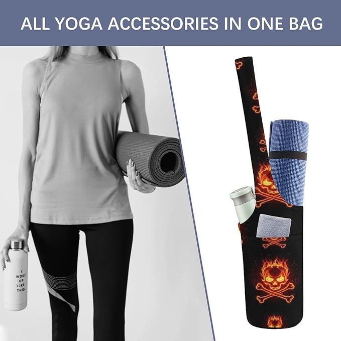Portable Single Shoulder Yoga Mat Bag Carrier with Pocket Spacious Storage for Yoga Gym Fitness