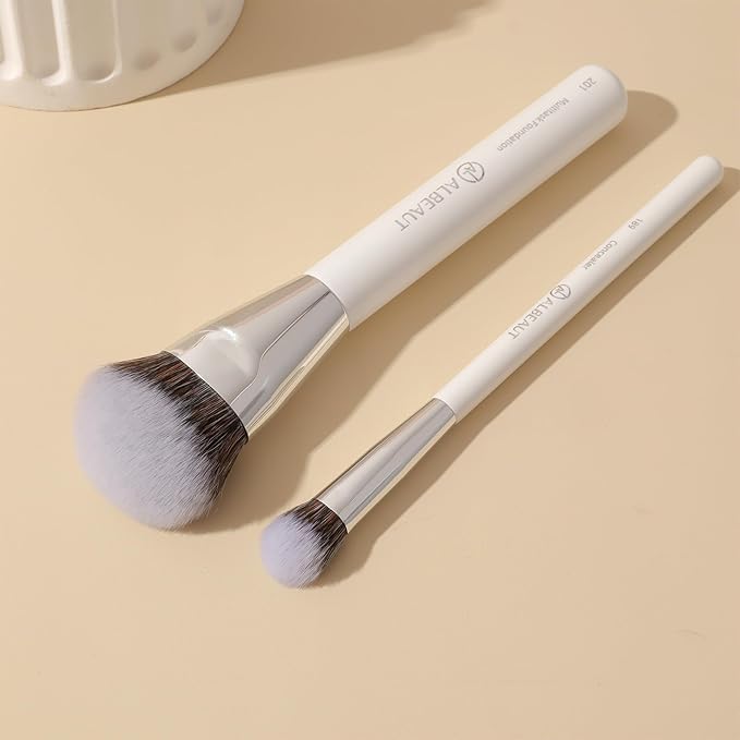 Albeaut Foundation Concealer Makeup Brushes for Liquid Cream Stick,Soft Big Angled Face Brushes Bronzer Contour Nose Eyeshadow Blending Set (189201)