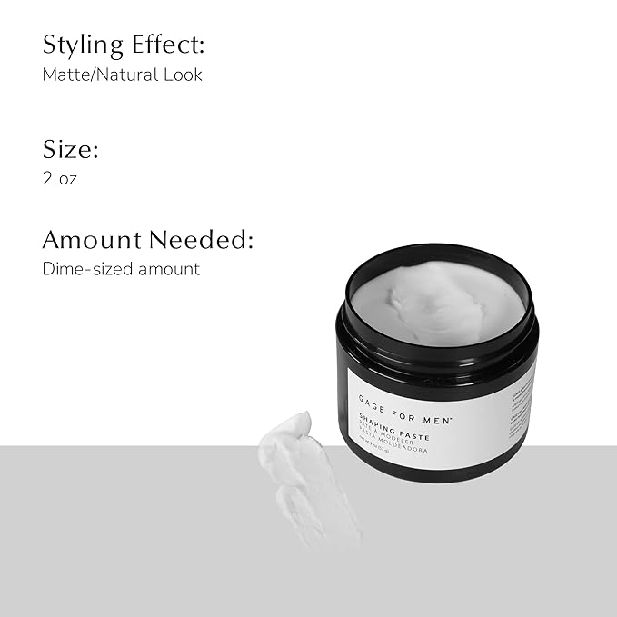 Gage Shaping Hair Paste for Men - 2 Fl Oz | Hair Molding, Styling Gel, Hair Texturizer, Styling Hair Cream | Hair Products for Men
