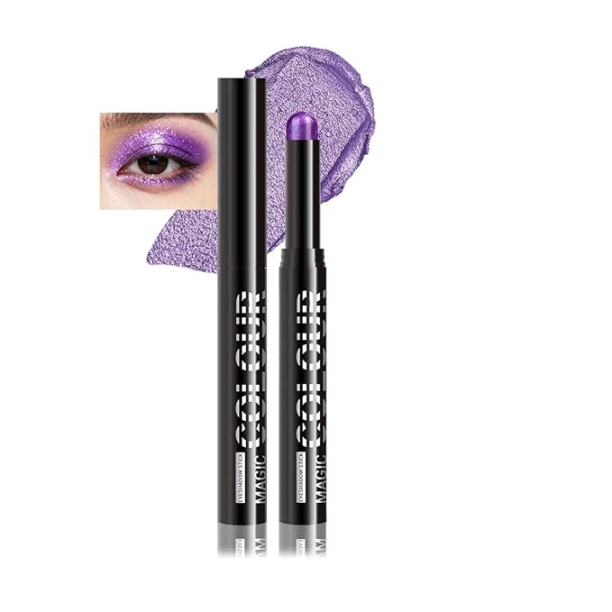Purple Eyeshadow Blendable High Pigment Purple Eyeshadow Stick Long Lasting Waterproof purple Shimmer Cream eyeshadow (23#)