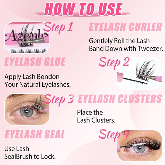 Natural Lash Clusters Kit Wispy Eyelash Clusters 120 pcs Cluster Eyelash Extensions C Curl Individual Lashes 10-16 mm Mix Length Natural Look (Left&Right 30D KIT 120Pcs)