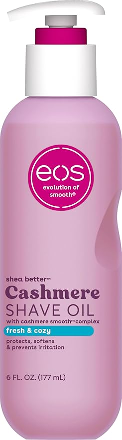 eos Cashmere Shave Oil, Fresh & Cozy, Soothing and Moisturizing, Prevents Irritation and Razor Burn, Entire Bikini Area-Approved, 6 fl oz