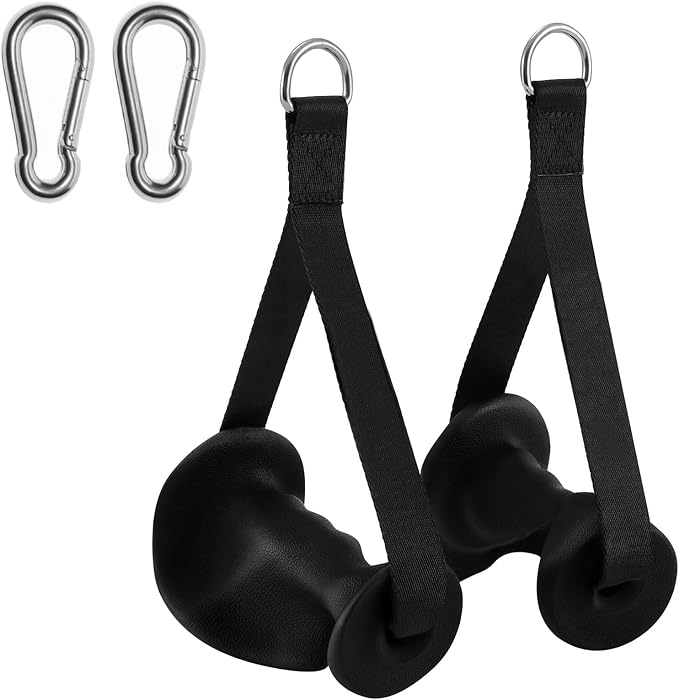 Exercise Handles - Ergonomic Gym Attachments for Cable Machine, Resistance Band Handles, Non-Slip D Handle Cable Attachment - Cable Handles for Pilates Strength Training Home & Public Gym
