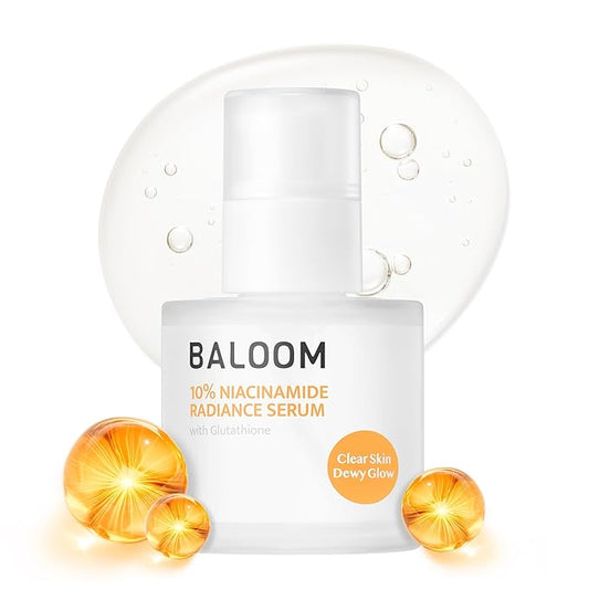 BALOOM 10% Niacinamide Dark Spot Remover For Face – Korean Skin Care for Uneven Tone, Discoloration & Pore Minimizing – Brightening Glutathione Face Serum for Hydration & Glass Skin – 1.69 fl oz