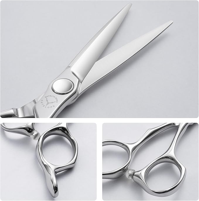 Professional Hair Cutting Scissors 6 Inch – 440C Stainless Steel Barber Shears with Convex Edge, Lightweight Ergonomic Haircut Scissors for Stylists, Apprentices & Home Use