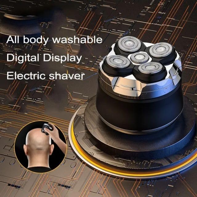 Head Shavers for Bald Men 5D Detachable Magentic Head Shaver Wet Dry Waterproof Cordless Type C Electric Razor Bald Head Shaver IPX8 Close Head Shaving Machine Rechargeable LED