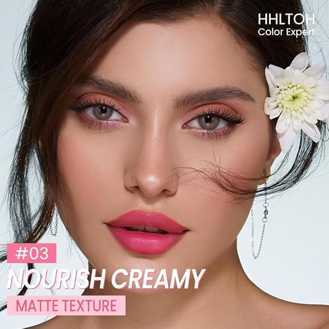 HHLTOH Honey Lipstick Tinted Lip Balm - Matte Tint Cream Lipsticks for All Skin Tones, Hydrating Lip Stain, Can be Buildable Blendable Nourishing Moisturizing Suitable for Women to Every Day Makeup 03