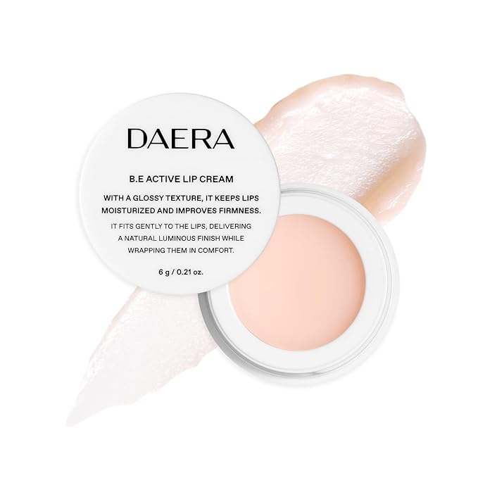 Daera B.E Active Lip Cream 6g, Hydrating, Moisturizing & Plumping Korean Overnight Sleeping Mask for Dry Lips, Glossy Finish, Natural Ingredients, Non-Irritating, Gentle for Sensitive Skin