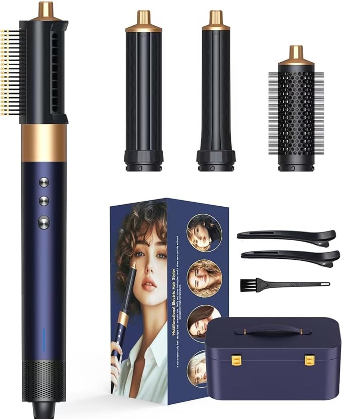 Airwrap Multi Styler,8-in-1 Professional Air Wrap, Air Styler Hair Dryer Brush, with Auto-Wrap Curlers, Hot Air Hair Styler & DryerSet,for Fast Drying, Curling, Straightening & Volumizing