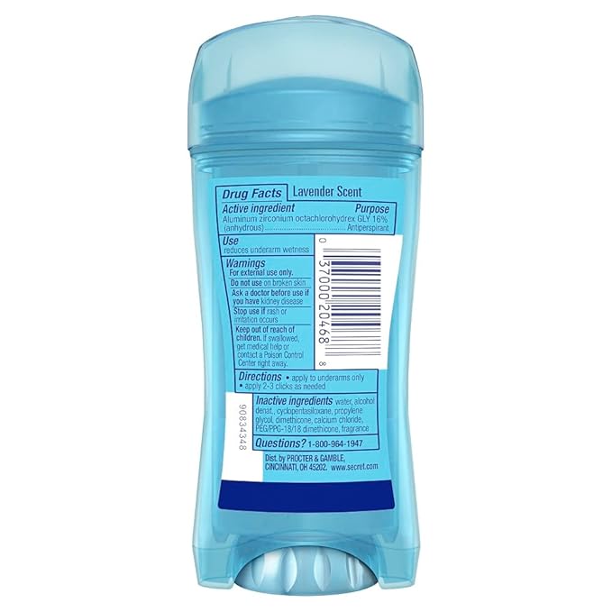 Secret Deodorant, Clear Gel, Lavender Scent | For Women | 2.6 oz | Pack of 2 | Fresh Collection