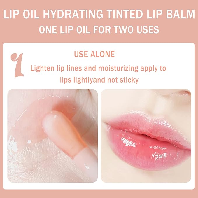 Lip Oil Hydrating Tinted Lip Balm,