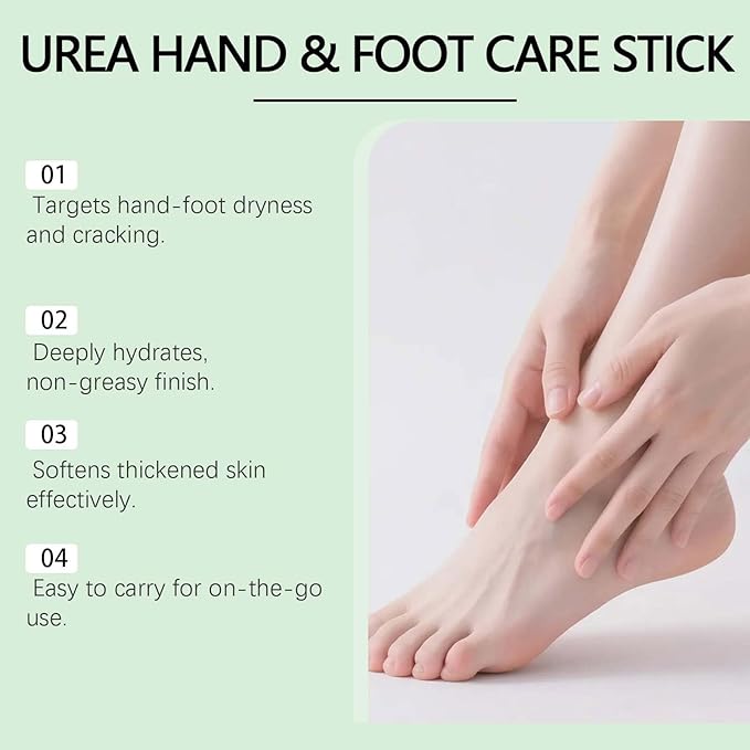 Urea Cream Stick, 60% Urea plus 2% Salicylic Acid Foot Cream Moisturizer for Dry Cracked Feet Knees Elbows Hands Hydrates &Nourish Foot Care for Softens Skin Smoothing Skin, 1.07 Oz