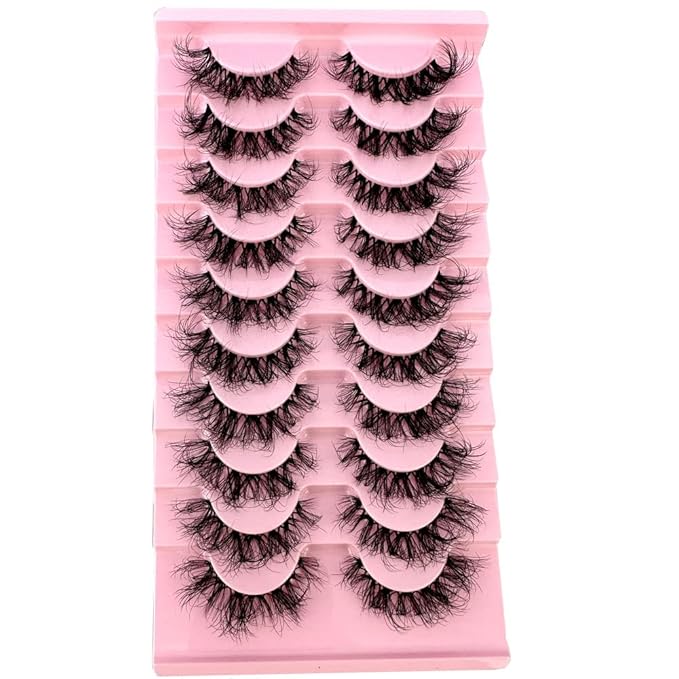 HBZGTLAD Soft Mink Eyelashes 3D Curl Winged End Eye Elongated Fake Lashes Thick Handmade Natural False Eyelash Messy Cross Lash Wholesale (LN121)