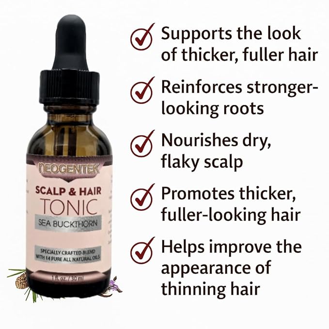 Hair & Scalp Tonic Essential Oil – Made from 14 Botanical Oils for Thicker, Fuller Hair • Root-Strengthening & Scalp-Nourishing Hair Serum • Refreshing Herbal Formula – Made in USA -1 oz