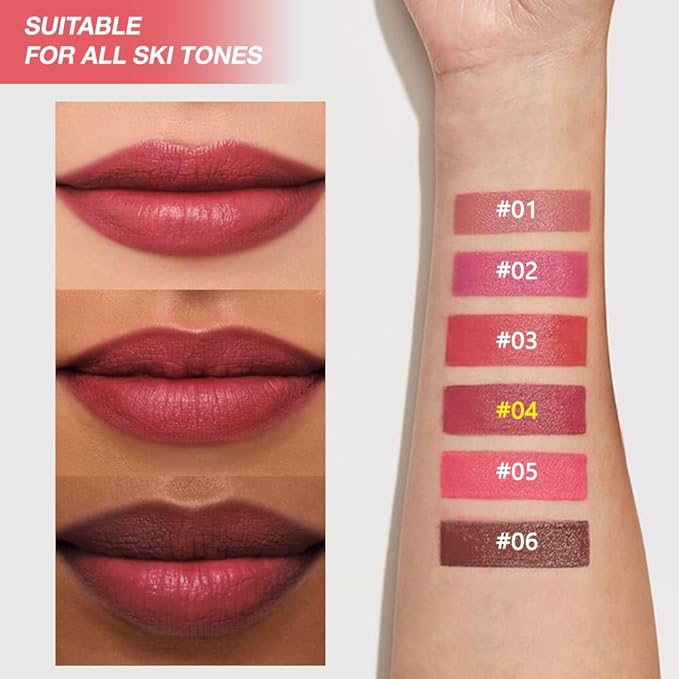 JUAAZIN Cardinal Red Matte Lipstick Crayon - High Pigment Creamy Formula, Waterproof Long Lasting, Smooth Glide Application, Non-Sticklipstick,Ultra Thin Lightweight,Velvet Matte Lip Feel for Women 04