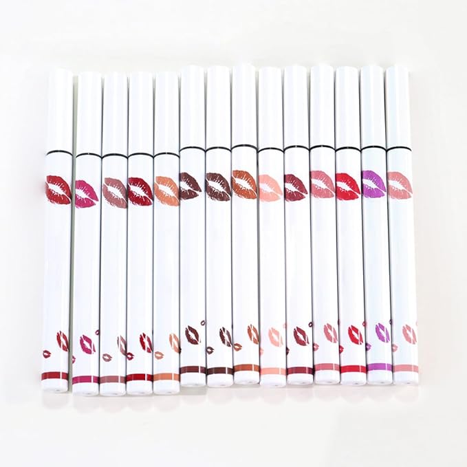 2Pcs Longwear Liquid Lip Liner Stain Marker Pen Set Long Lasting Waterproof, Maroon Dark Red Brown Dusty Mauve Matte 24 Hour Lip Liner and Lipstick Combo, Color Stay Lipliner, Lips Stain peel off