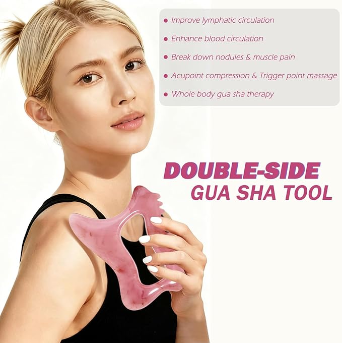 Body Gua Sha Tool for Cellulite Remover Muscle Pain Relief, Lymphatic Drainage Massager for Body Shaping, Muscle Pain Relief Red