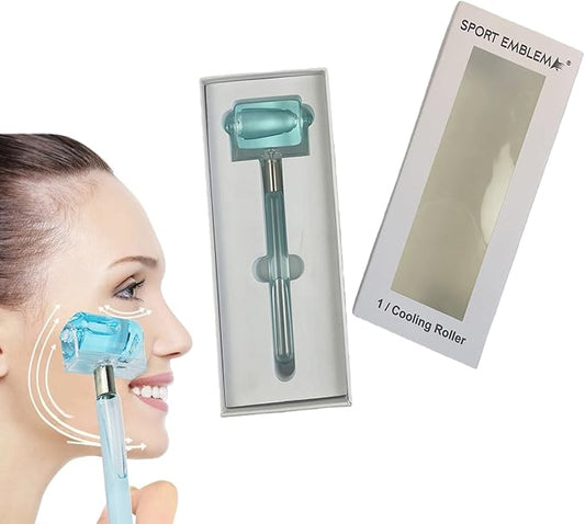 Ice Roller for Face & Body - Cold Therapy Tool to Depuff Eyes, Reduce Inflammation & Tighten Skin - with Protective Case (Blue)