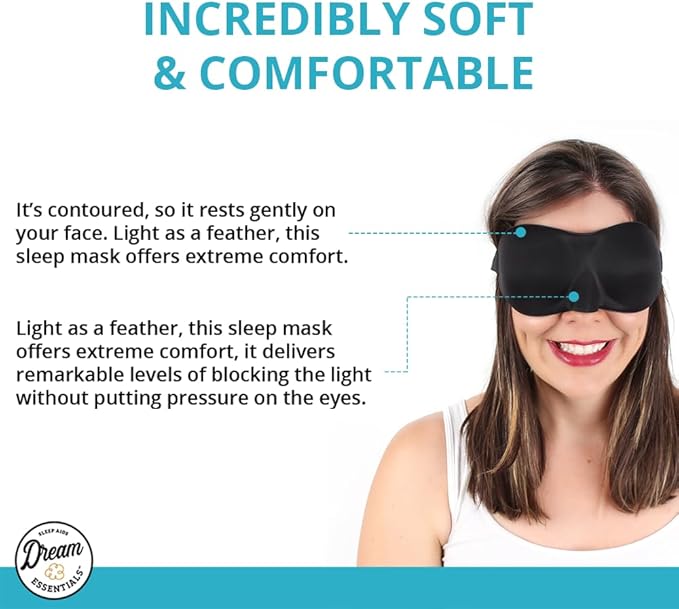 Wild Essentials Sweet Dreams Contoured Sleep Mask Kit with Travel Pouch and Earplugs Set ~ Pink