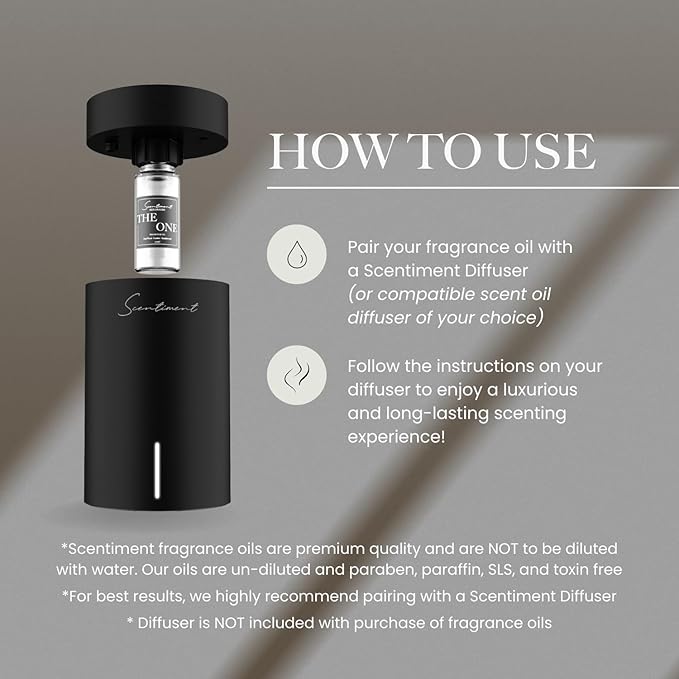 Scentiment Designer Diffuser Oil Discovery Kit - Top 5 | Aromatherapy Home Fragrance | Luxurious Scent with of Brilliance, Santal, Royalty, Tabac, Five (20ml)