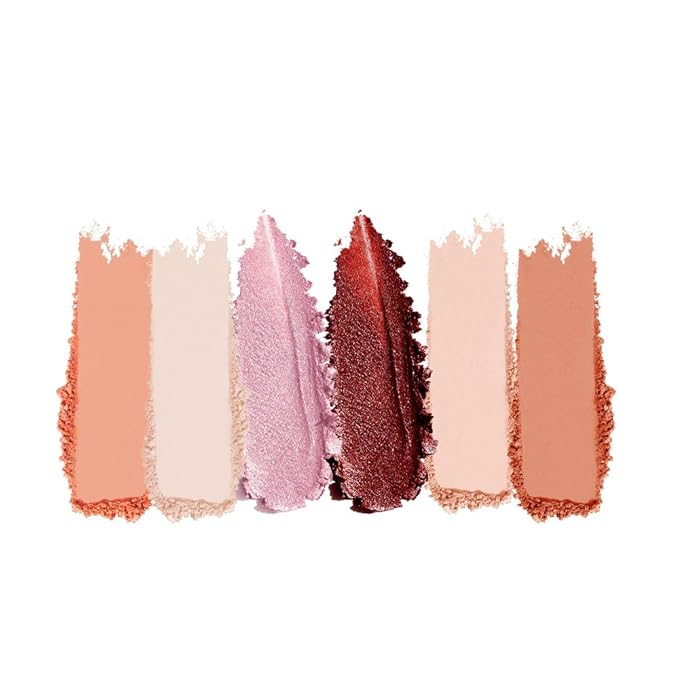 Matte Shimmer Glitter Eyeshadow Palette – 6-Color Warm Peach Brown & Pink Diamond Eye Shadow Kit, High Pigment Long-Lasting Nude Neutral Makeup Palette for Daily Natural Soft Glam Looks