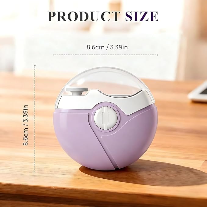 Electric Nail Trimmer,3 in 1 Electric Polishing Automatic Nail Clippers, Electric Nail Clippers,Electric Nail Clipper with 2 Adjustable Speeds, USB Rechargeable for Nail Trimmer for Adults (Purple)