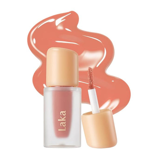 Laka Fruity Glam Tint Mini, 1.9g/0.07oz, Glowing Lip Stain with Wide Color Spectrum, Hydrating & Lightweight Texture, Buildable Color, Non-Sticky, Vegan, K-Beauty (#131 Creamcha)