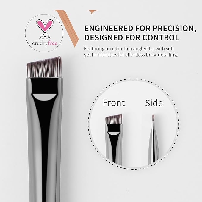 DUcare Angled Eyebrow Brush Precise Eye Brow for Shaping Definition, Ideal for Eyebrow, Eyeliner, Detail Work, Vegan