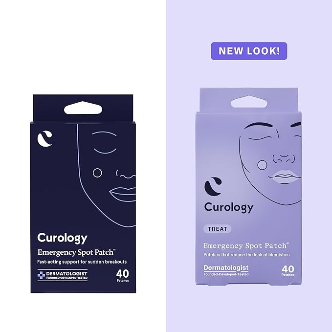 Curology Emergency Spot Pimple Patches for Face, Hydrocolloid Pimple Patches Fast-Acting, 40 Count