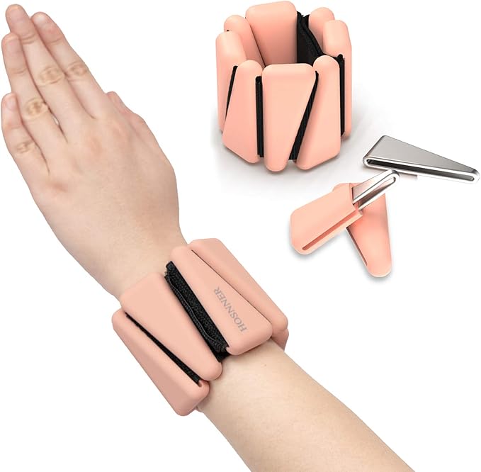 Adjustable Women Wrist Weights - Silicone Bracelet Button 1 LB 2 Per